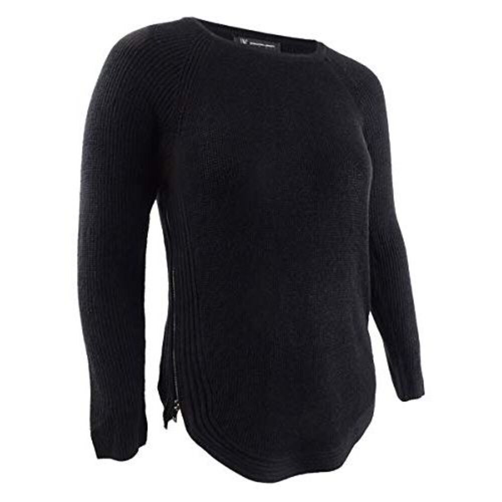 INC International Concepts Plus Size Waffle Knit Side Zip Sweater
